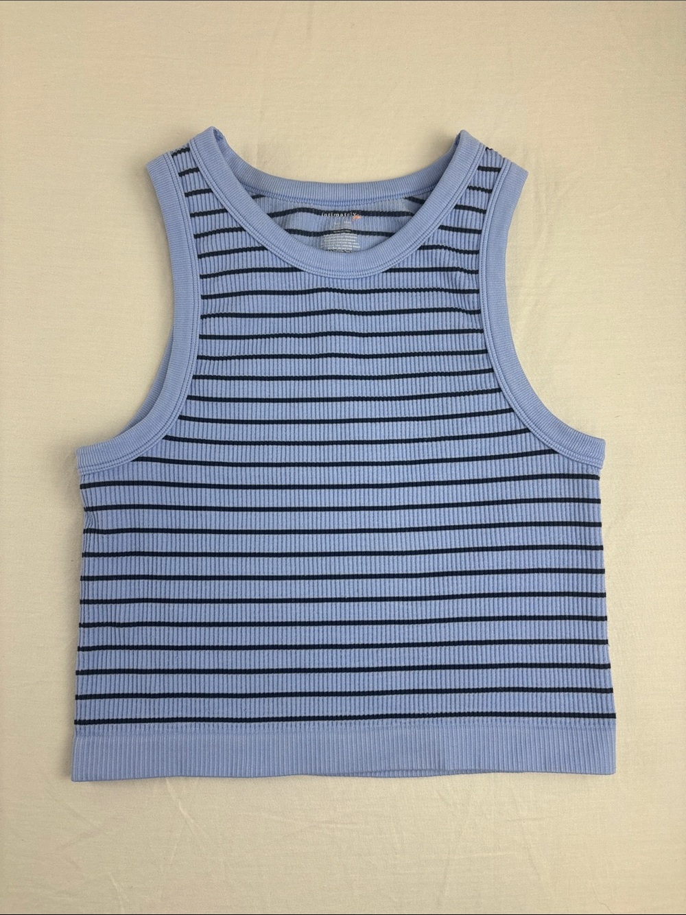 Intimately Free People You’re Up Cami in Blue Combo Striped Ribbed Tank Top